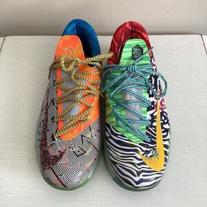 Nike KD 6 What the KD 2014 Mens Size 10 Basketball Shoes Colorful Hoops